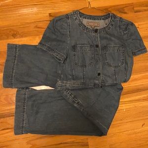 J Crew Point Sur Denim Jumpsuit